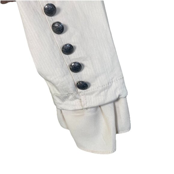 Free people Ruffle Romance Jacket Military Victorian Blazer XS Ivory Costume - Picture 3 of 9